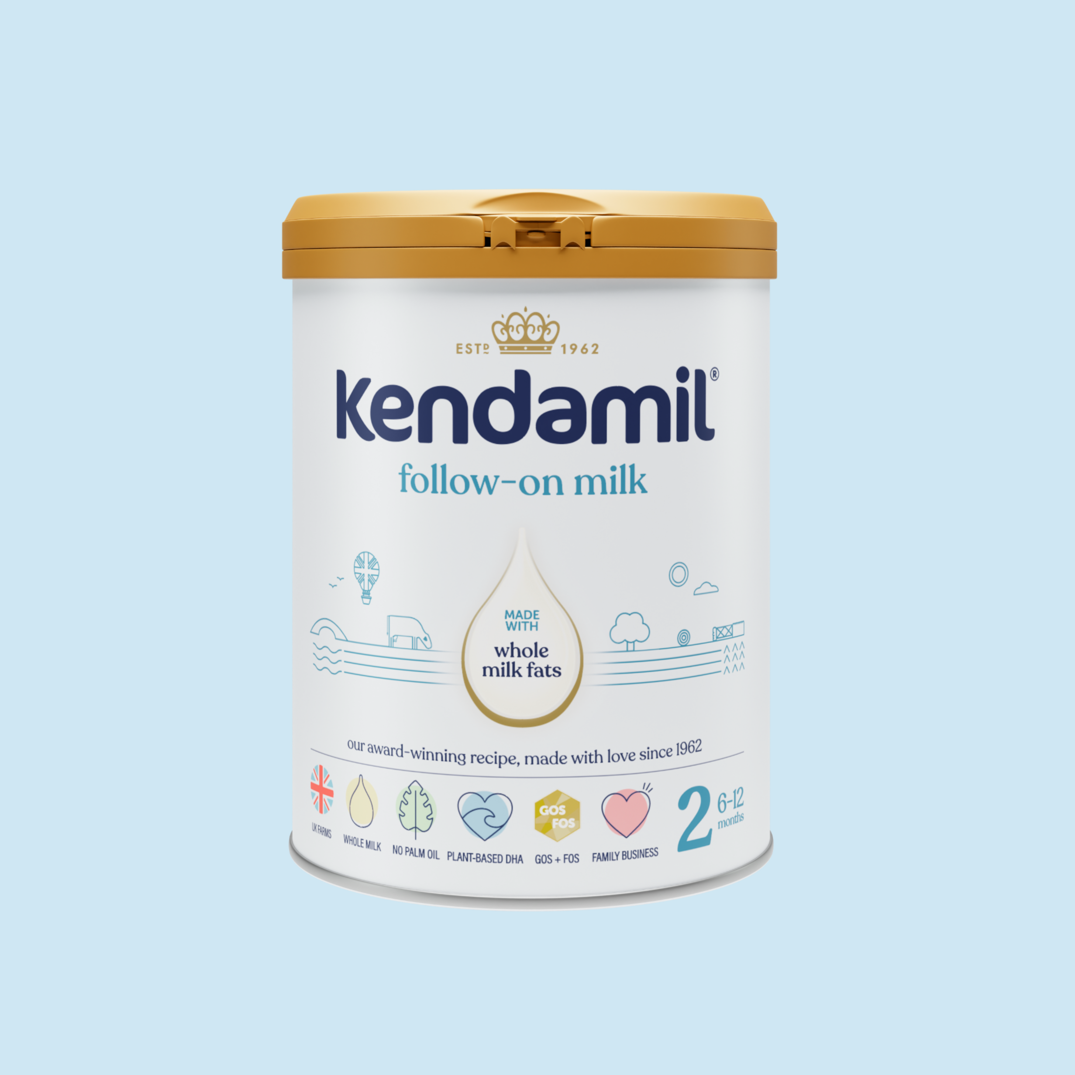 Kendamil Classic Toddler Milk Stage 3 (12+ Months) – 800g | British Whole Milk Formula for Growing Toddlers | Palm Oil & Fish Oil Free | Enriched with Iron, DHA & Prebiotics for Immunity & Brain Development