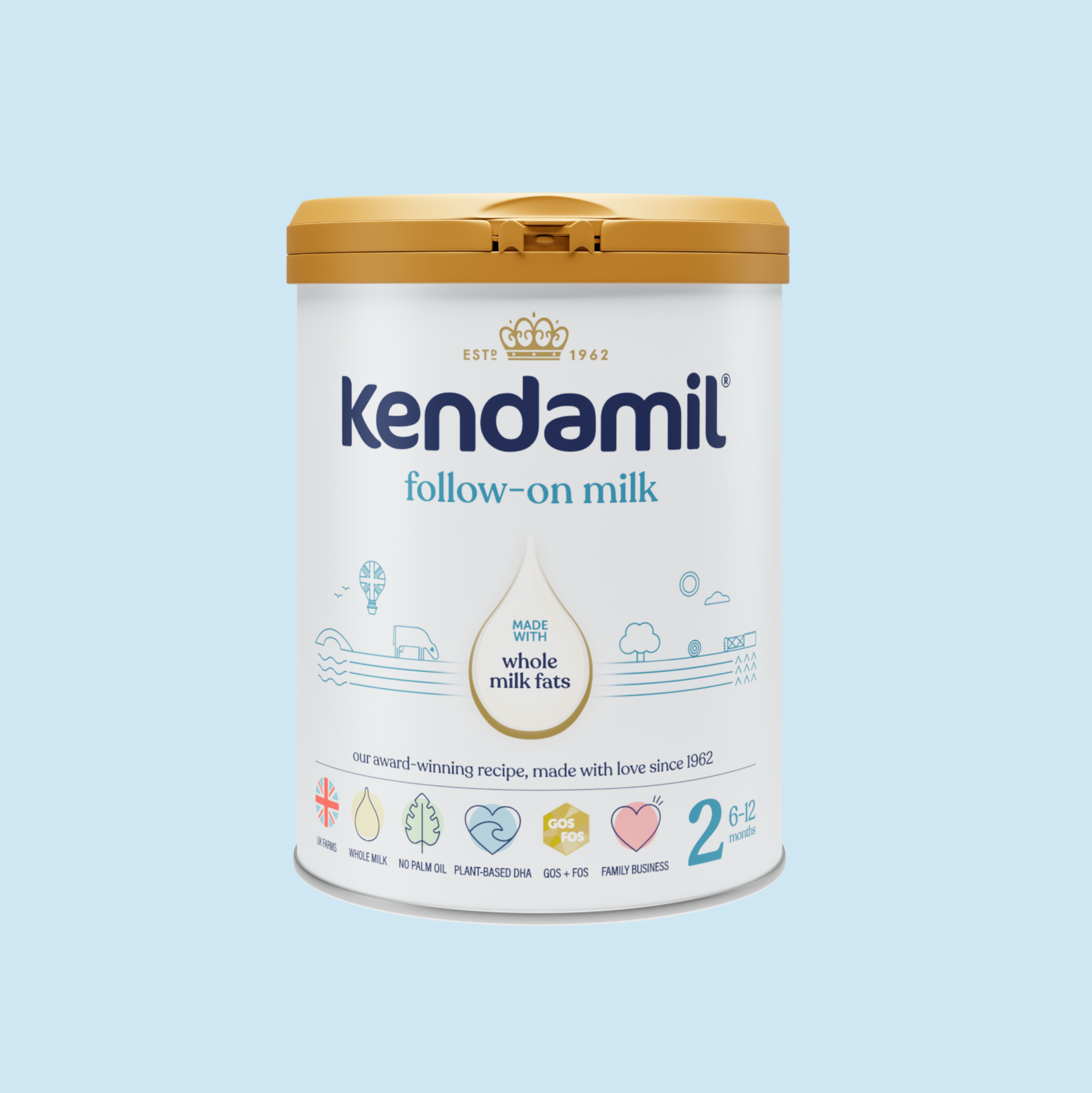 Kendamil Classic Toddler Milk Stage 3 (12+ Months) – 800g | British Whole Milk Formula for Growing Toddlers | Palm Oil & Fish Oil Free | Enriched with Iron, DHA & Prebiotics for Immunity & Brain Development