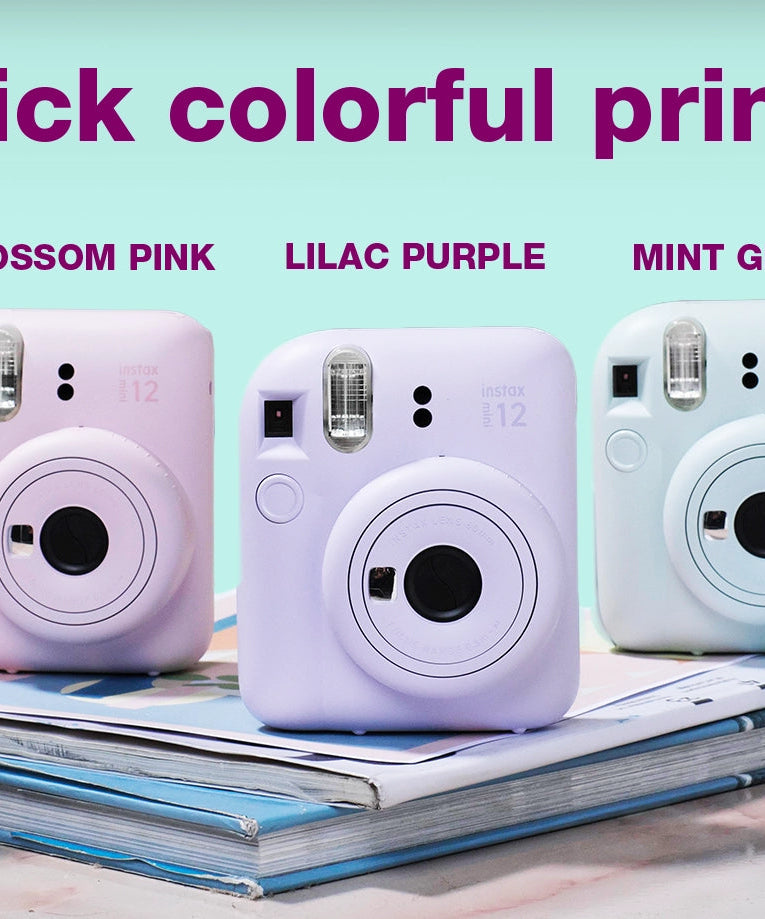 Fujifilm Instax Mini 12 Moments Forever Box Set – Instant Camera with 20 Glossy Films, Selfie Mirror, Close-Up Lens & Accessories | Includes Bunting & Carry Case | Perfect Gift for Capturing Memories