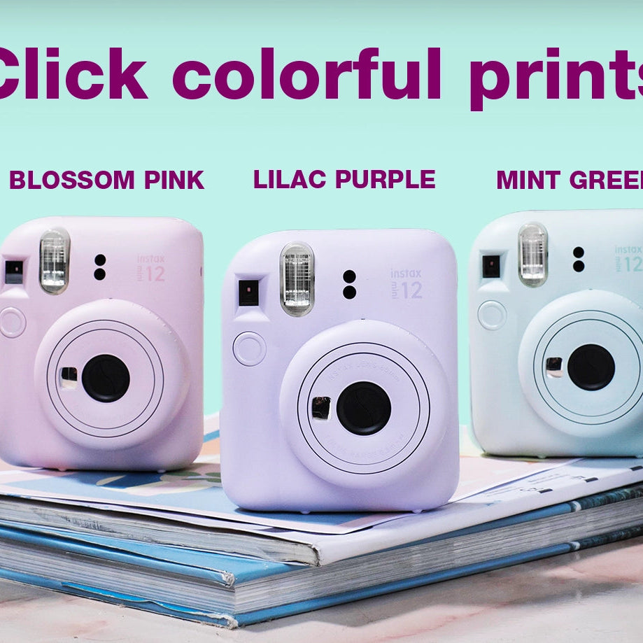 Fujifilm Instax Mini 12 Moments Forever Box Set – Instant Camera with 20 Glossy Films, Selfie Mirror, Close-Up Lens & Accessories | Includes Bunting & Carry Case | Perfect Gift for Capturing Memories