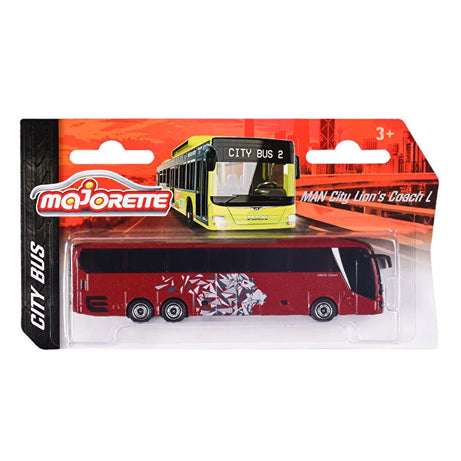 Majorette MAN City Bus Series - Lion’s City C & Lion’s Coach L | Die-Cast Model with Authentic Details | 1:110 Scale | Collector’s Edition | Free-Rolling Wheels