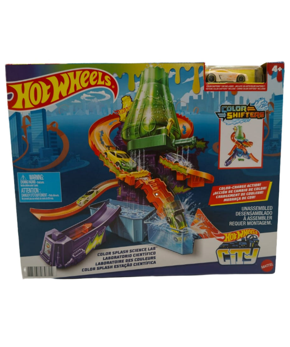 Hot Wheels City Color Shifters - Color Splash Science Lab - Color Changing Action Unassembled track set for 4+ years