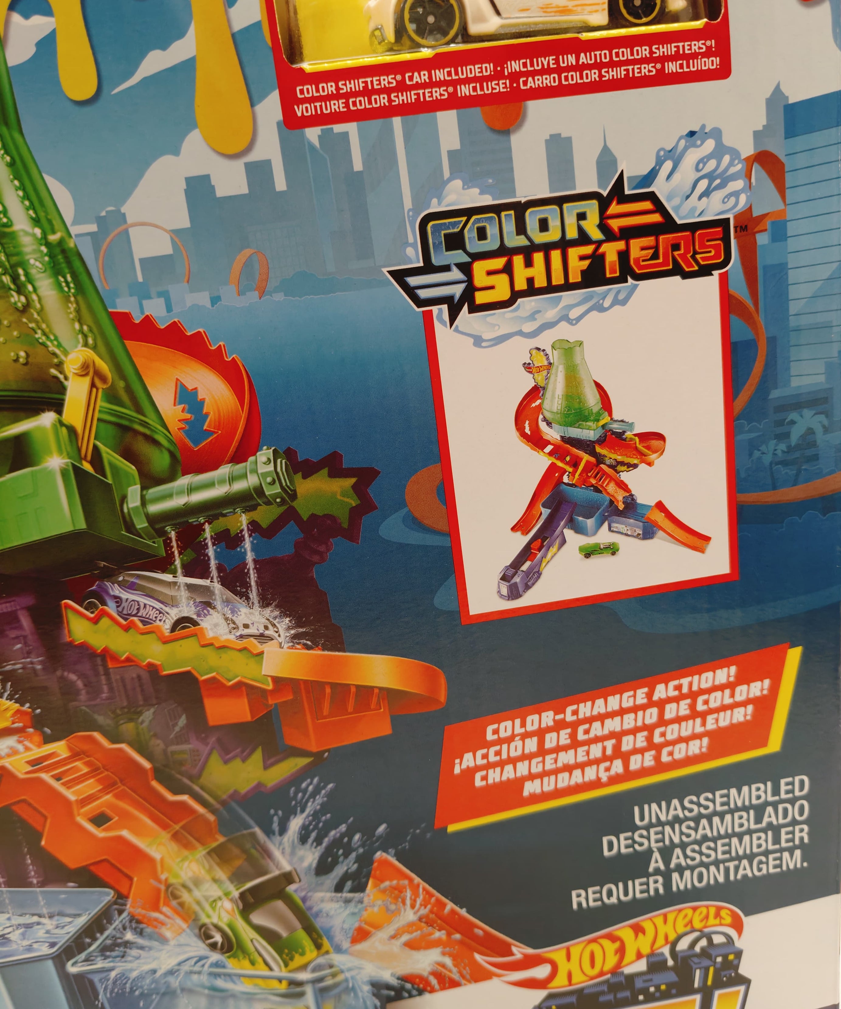 Hot Wheels City Color Shifters - Color Splash Science Lab - Color Changing Action Unassembled track set for 4+ years