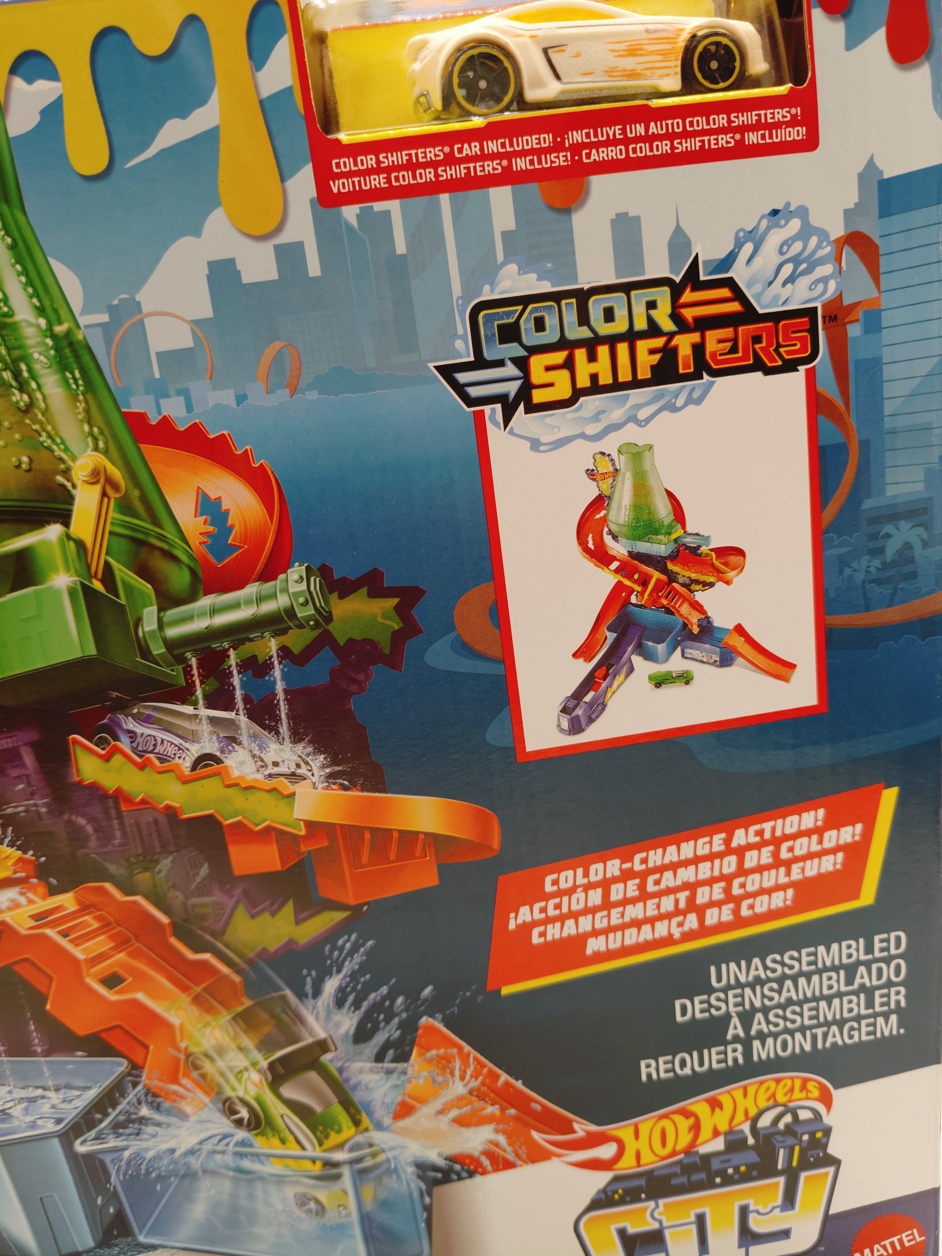 Hot Wheels City Color Shifters - Color Splash Science Lab - Color Changing Action Unassembled track set for 4+ years