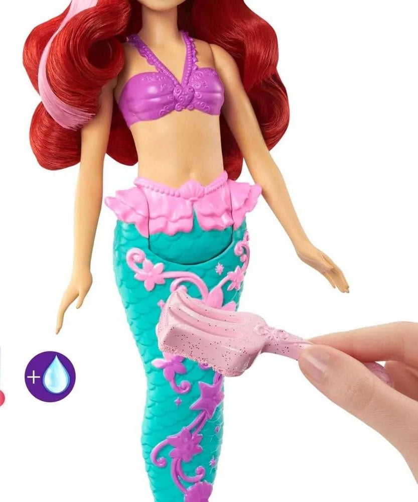Disney Princess Color Splash Ariel Mermaid Doll with Color-Change Hair and Tail - Water Toy Inspired by The Little Mermaid - MINIMEE KIDS