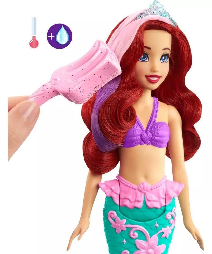 Disney Princess Color Splash Ariel Mermaid Doll with Color-Change Hair and Tail - Water Toy Inspired by The Little Mermaid - MINIMEE KIDS