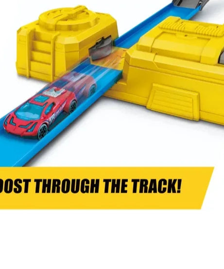Zuru Metal Machines Construction Destruction Track Set with Motorized Speed Booster, Boulder Launcher & Exclusive Diecast Cars for Kids 4+ Years