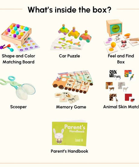 Curious Cub Level 14 Montessori Play & Learn Kit (33 Months+) | Premium 7-Piece Educational Toy Set for Sensory & Cognitive Development