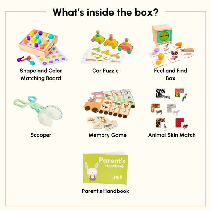 Curious Cub Level 14 Montessori Play & Learn Kit (33 Months+) | Premium 7-Piece Educational Toy Set for Sensory & Cognitive Development