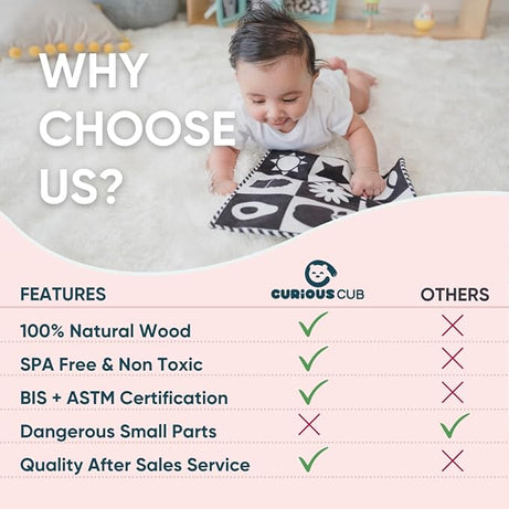 Curious Cub Wooden Ball Tracker, Montessori-Inspired Educational Ramp Toy for Babies 11 Months+ | Develops Visual Tracking, Fine Motor Skills, and Concentration