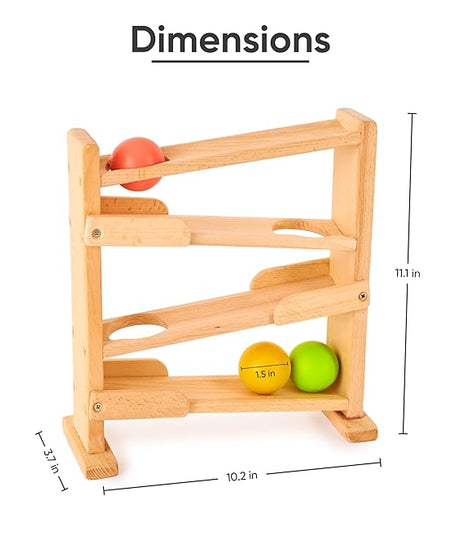 Curious Cub Wooden Ball Tracker, Montessori-Inspired Educational Ramp Toy for Babies 11 Months+ | Develops Visual Tracking, Fine Motor Skills, and Concentration