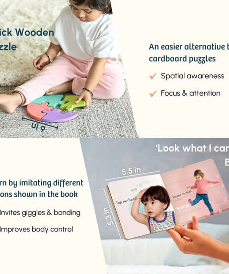 Curious Cub Level 9 Play & Learn Montessori Kit (19-21 Months+) | 10-Piece Toddler Development Set for Practical Life, Logic & Matching | minimee kids