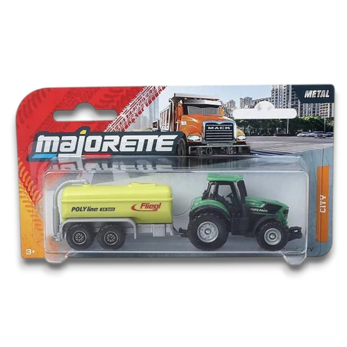 Majorette City Trailers Die-Cast Vehicle Set with Trailer – Metal Miniature Toy Vehicles | 6 Assorted Variants | Moving Parts | 13cm Collectible Toy Cars for Kids 3+ Years