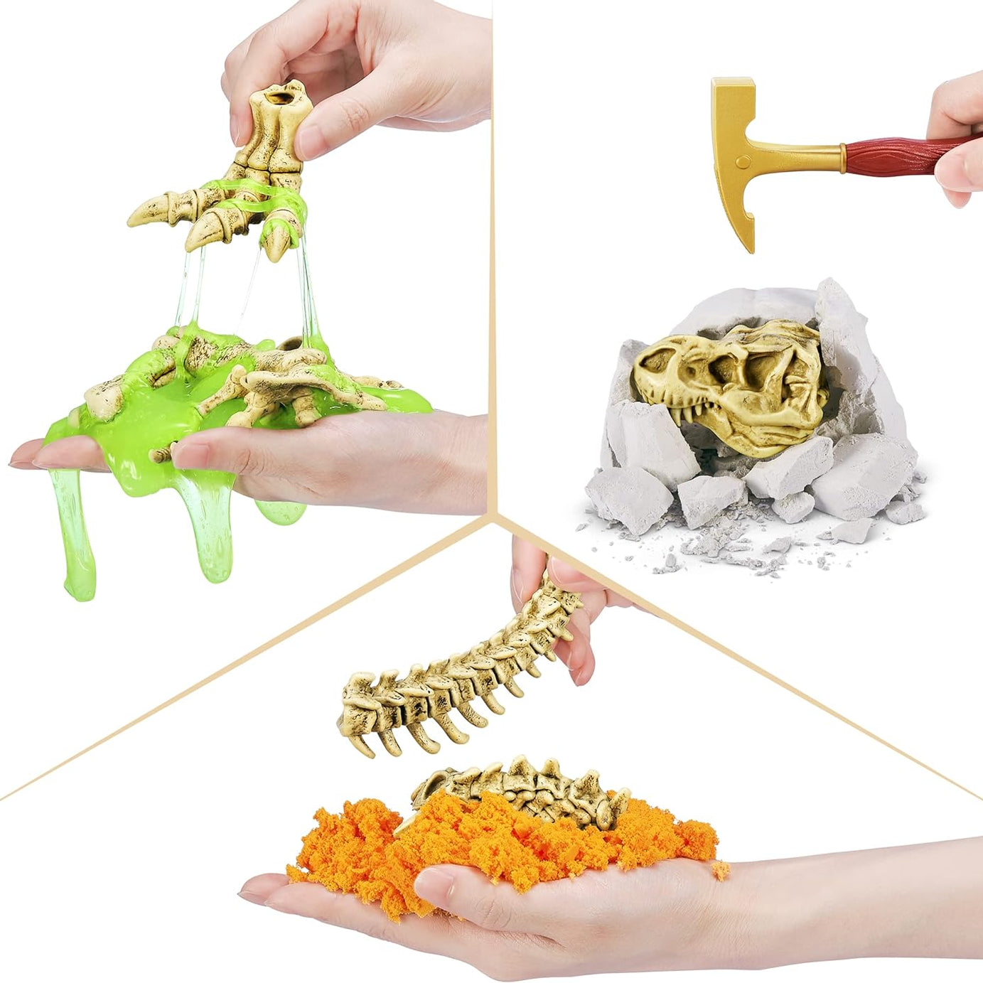 Zuru Robo Alive Mega Dino Fossil Find - Excavation Kit with Robotic Dinosaur Skeleton, Lights Up, Roars, Includes Fossils, Slime, and Sand, for Kids Ages 5+