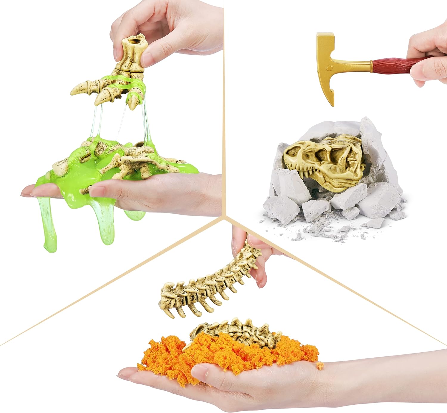 Zuru Robo Alive Mega Dino Fossil Find - Excavation Kit with Robotic Dinosaur Skeleton, Lights Up, Roars, Includes Fossils, Slime, and Sand, for Kids Ages 5+