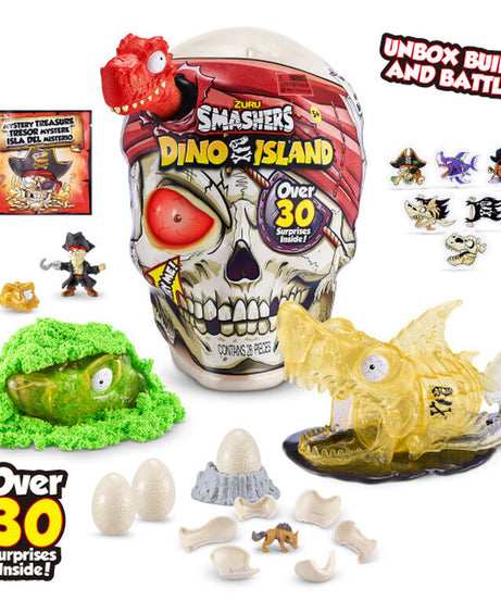 Zuru Smashers Dino Island - 28 Pieces Pirate Adventure Dino Toy for Kids 5+ with Sand, Slime & Over 30 Surprises - MINIMEE KIDS