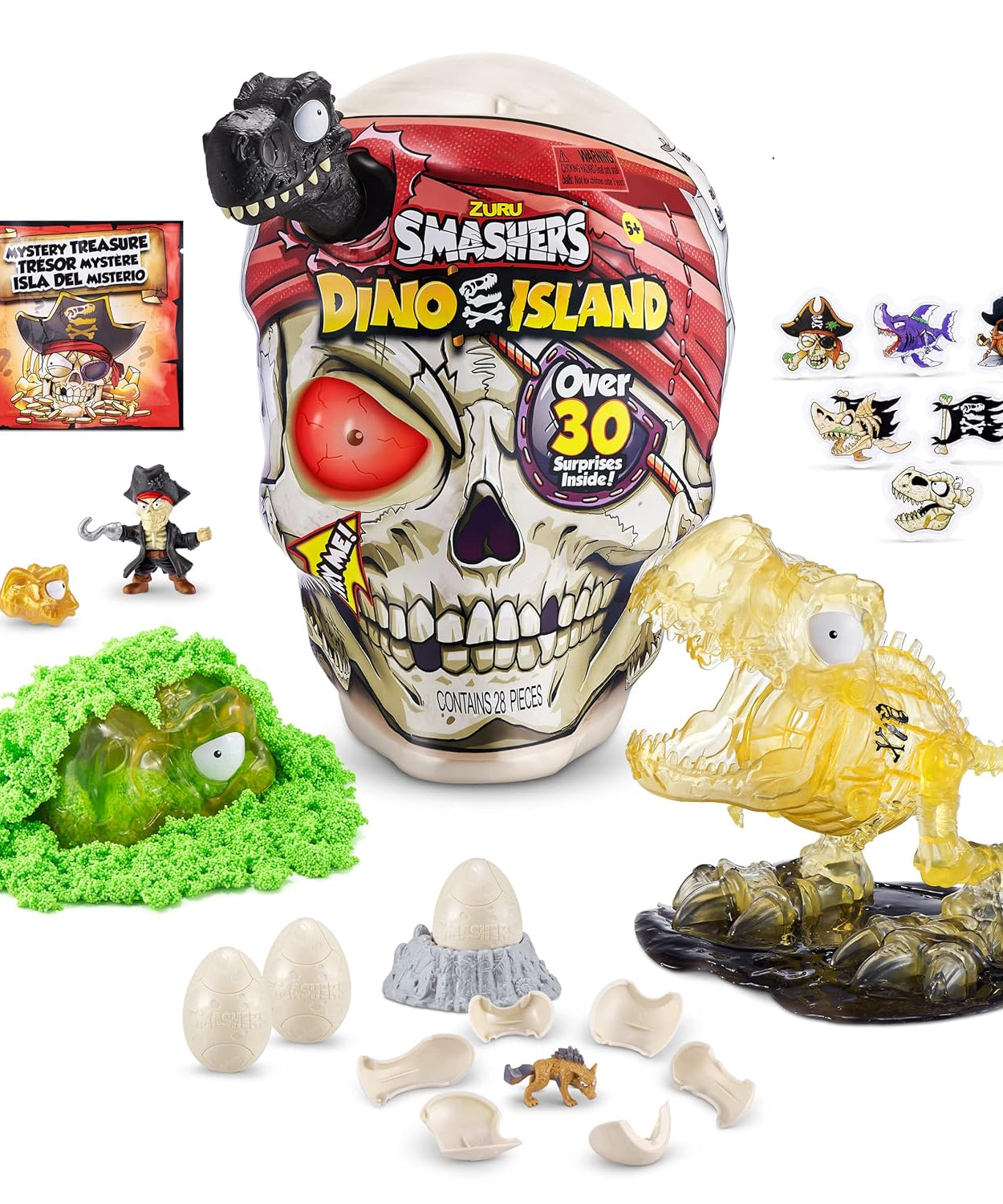 Zuru Smashers Dino Island - 28 Pieces Pirate Adventure Dino Toy for Kids 5+ with Sand, Slime & Over 30 Surprises - MINIMEE KIDS