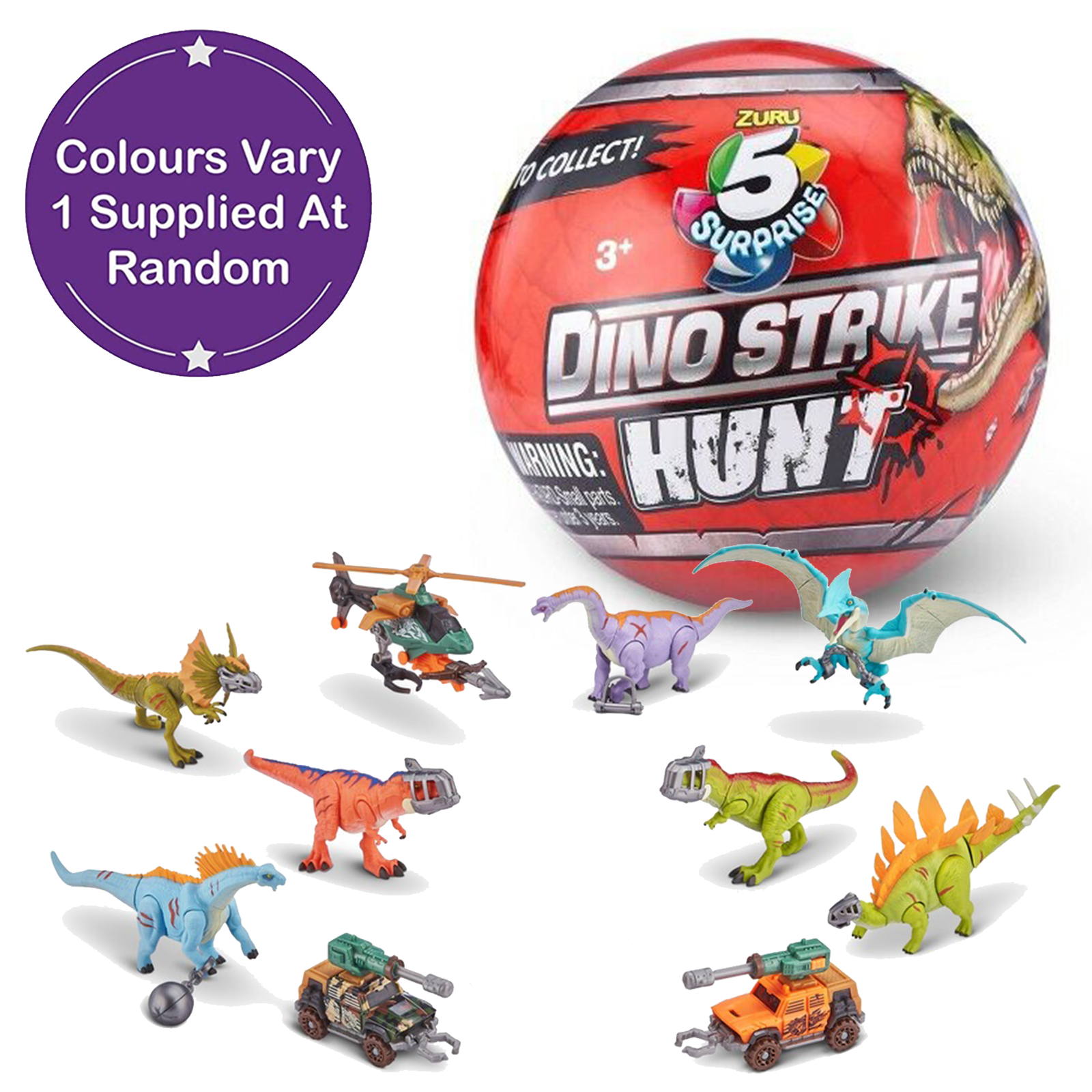 ZURU 5 Surprise Dino Strike Hunt – Unbox, Build, Hunt & Battle Dinosaurs - Collect All 10, Ages 3+