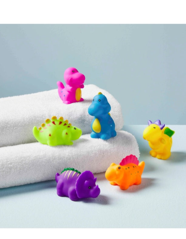 6PCS Dinosaur Bath Squirter Toys | Squeaky Shower Squeeze Toys for Kids | Fun Water Play Gift for Toddlers | Color May Vary - MINIMEE KIDS
