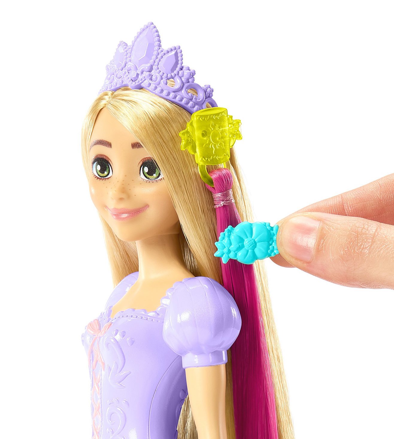 Disney Princess Fairy-Tale Hair Rapunzel Doll with Extra-Long Color-Changing Hair, Styling Accessories & Frying Pan Brush for Kids 3+ Years