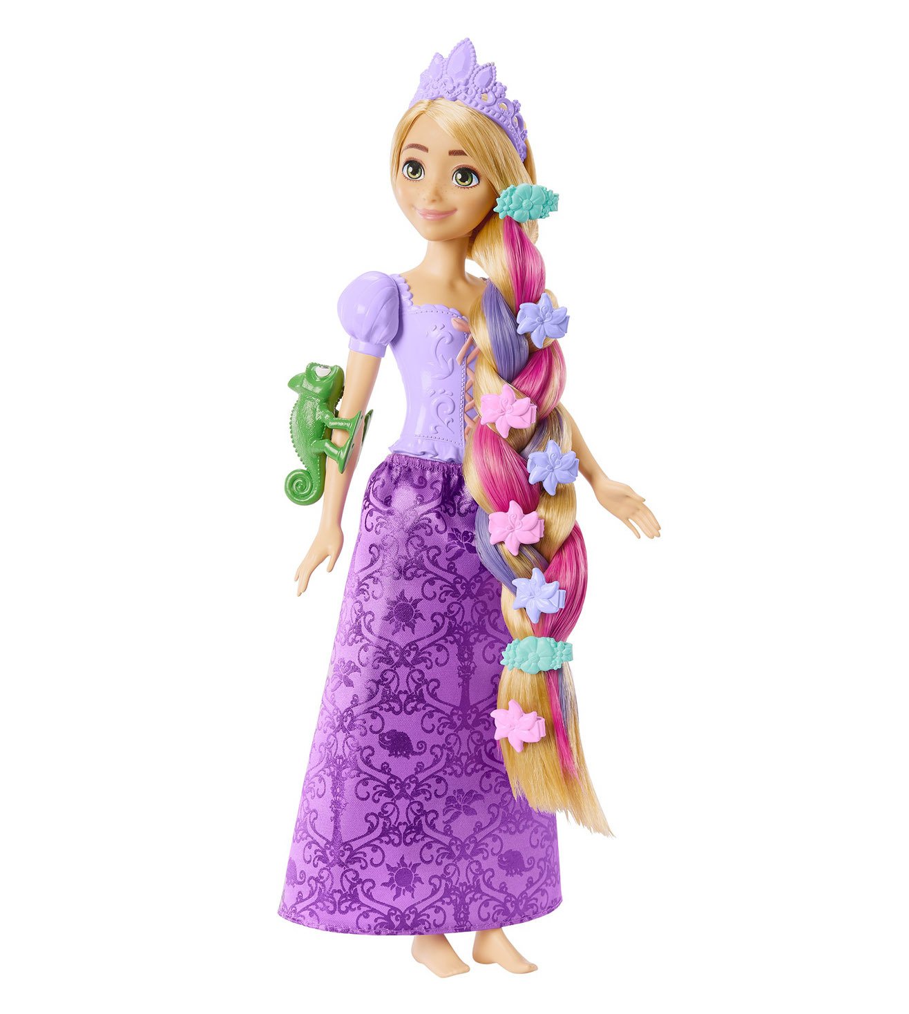 Disney Princess Fairy-Tale Hair Rapunzel Doll with Extra-Long Color-Changing Hair, Styling Accessories & Frying Pan Brush for Kids 3+ Years