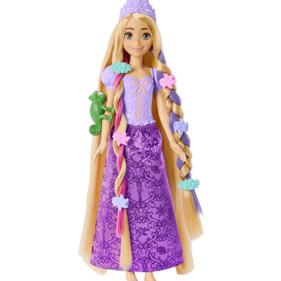 Disney Princess Fairy-Tale Hair Rapunzel Doll with Extra-Long Color-Changing Hair, Styling Accessories & Frying Pan Brush for Kids 3+ Years