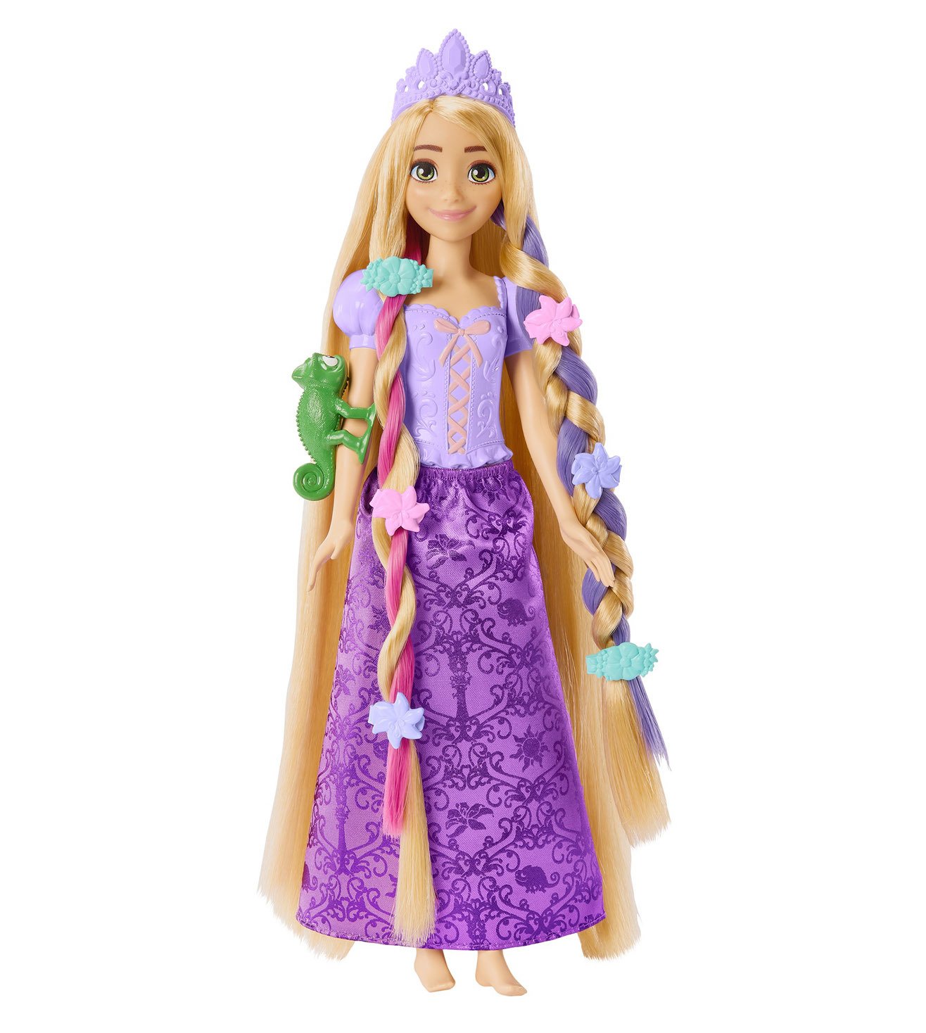 Disney Princess Fairy-Tale Hair Rapunzel Doll with Extra-Long Color-Changing Hair, Styling Accessories & Frying Pan Brush for Kids 3+ Years