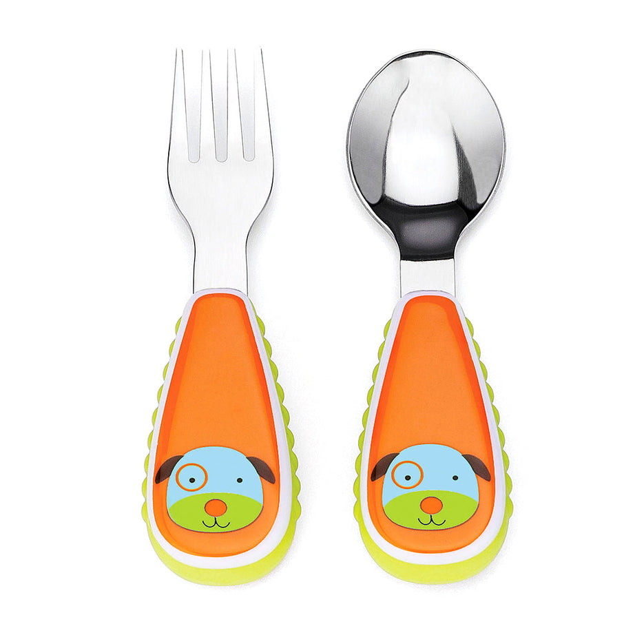 Skip Hop Zootensils Fork & Spoon Set | Utensils for Toddlers 12+ Months - MINIMEE KIDS