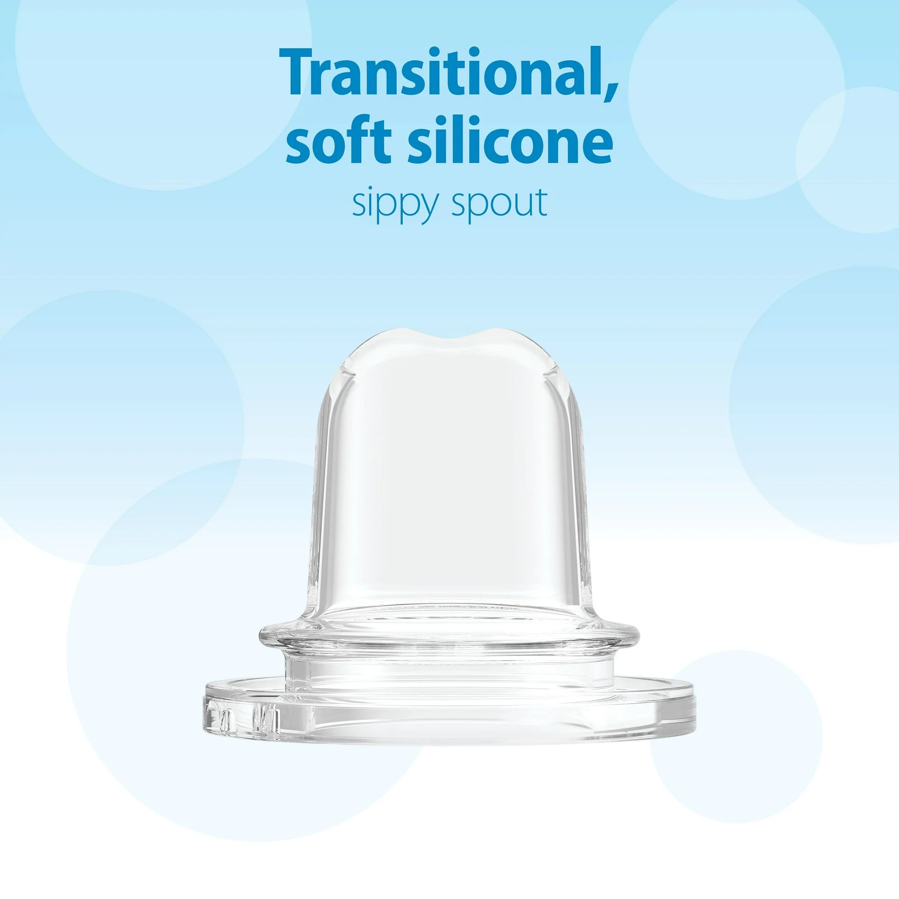 Dr. Brown's Milestones Options+ Baby Bottle Sippy Spouts - Narrow, Soft 100% Silicone (6m+, BPA Free) | Pack of 2