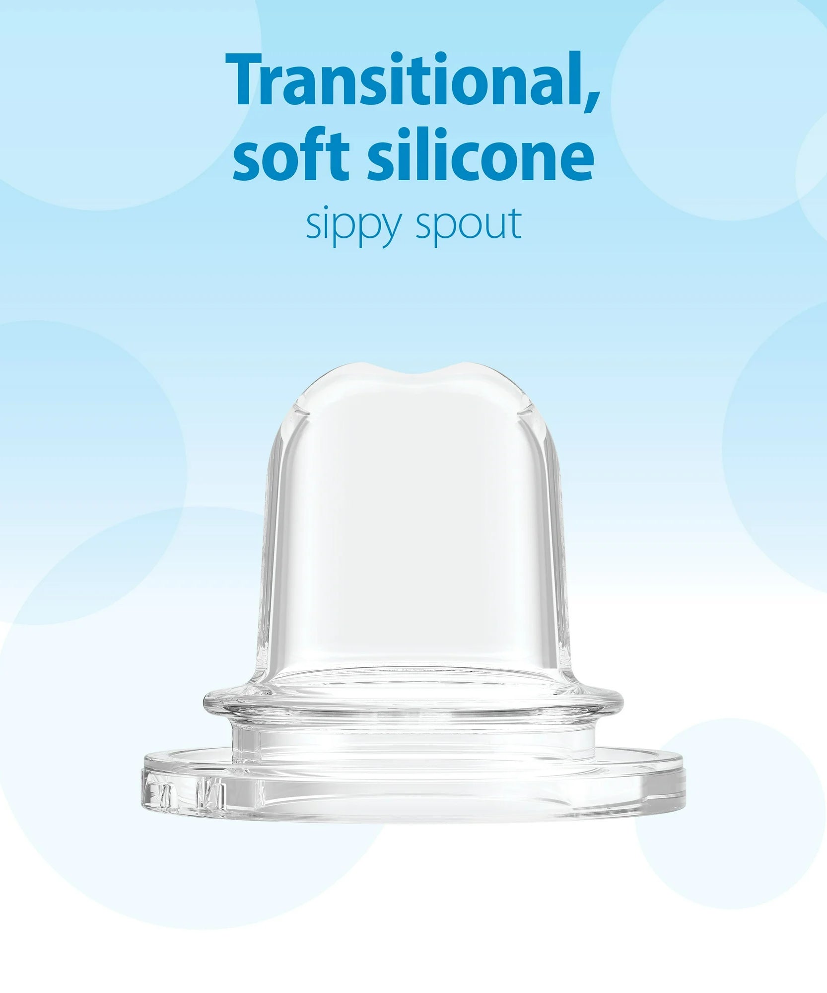 Dr. Brown's Milestones Options+ Baby Bottle Sippy Spouts - Narrow, Soft 100% Silicone (6m+, BPA Free) | Pack of 2