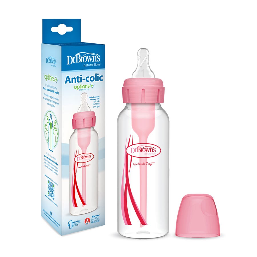 Dr. Brown’s Natural Flow Options+ Anti-Colic Baby Bottle Narrow - 250ml - MINIMEE KIDS