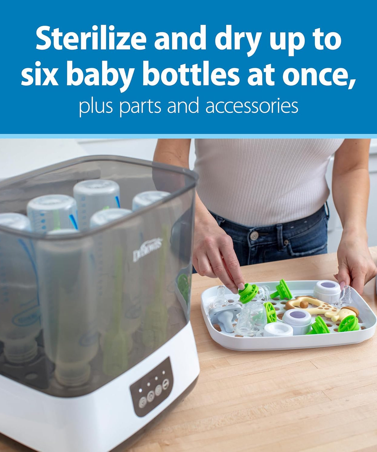 Dr Brown's Natural Flow Electric Bottle Sterilizer & Dryer with HEPA Air filter - MINIMEE KIDS