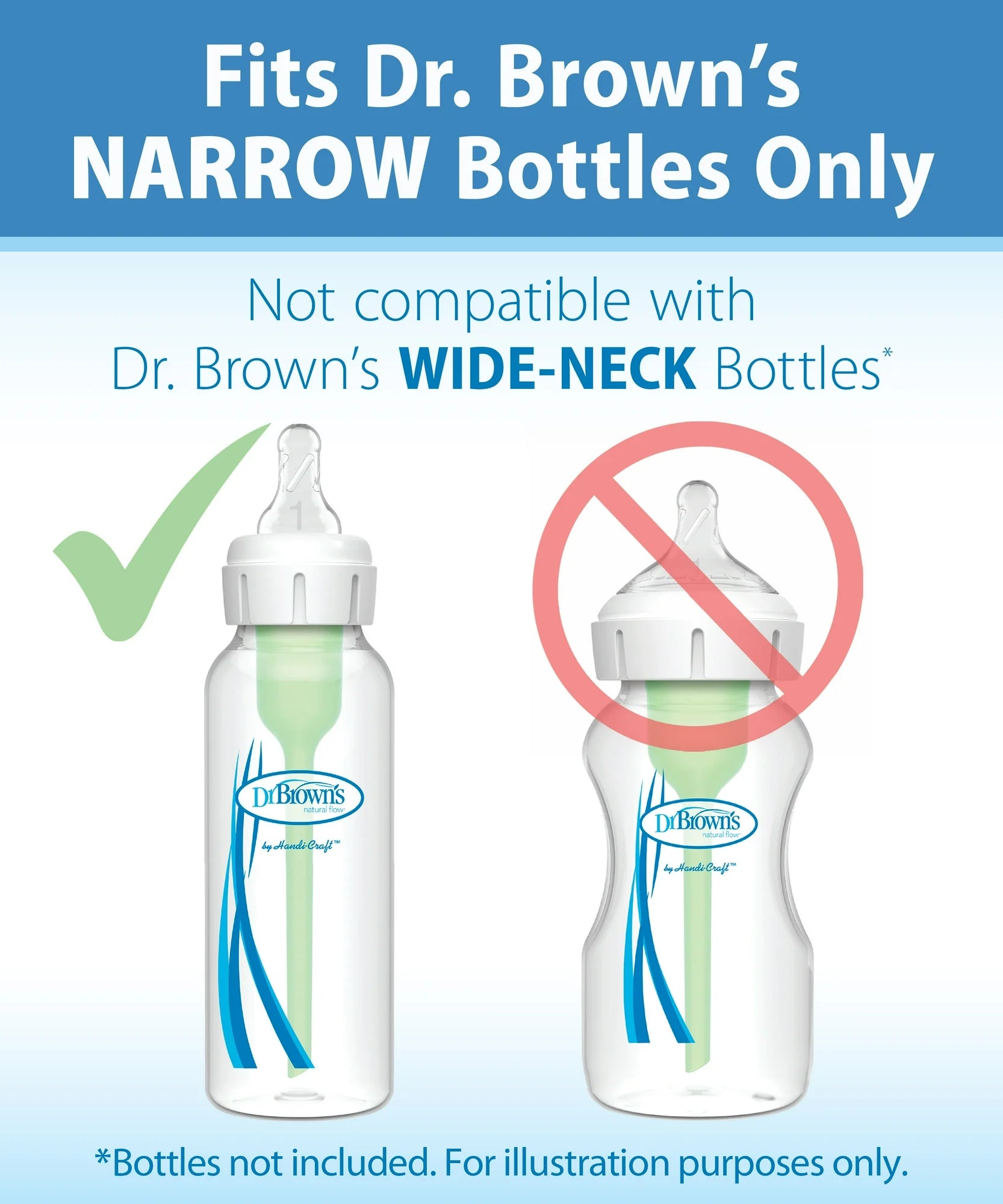 Dr. Brown's Natural Flow Anti-Colic | Y-Cut Narrow Baby Bottle Silicone Nipple | Ideal for Thicker Liquids | 9m+ | 100% Silicone | 2-Pack