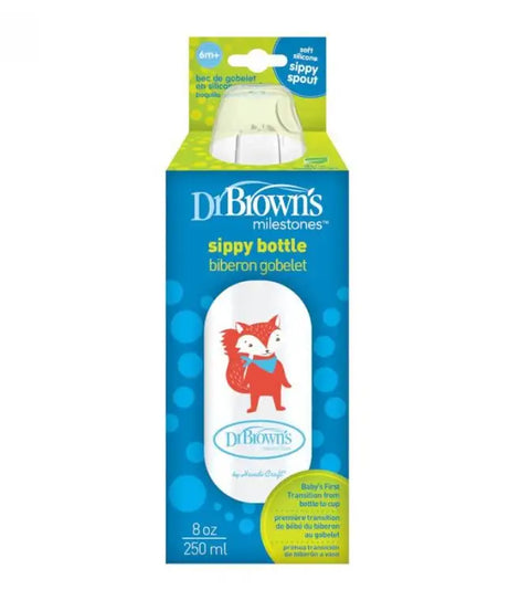 Dr Brown's Milestones soft silicone Sippy Bottle natural flows for 6+ Months - 250ml - MINIMEE KIDS