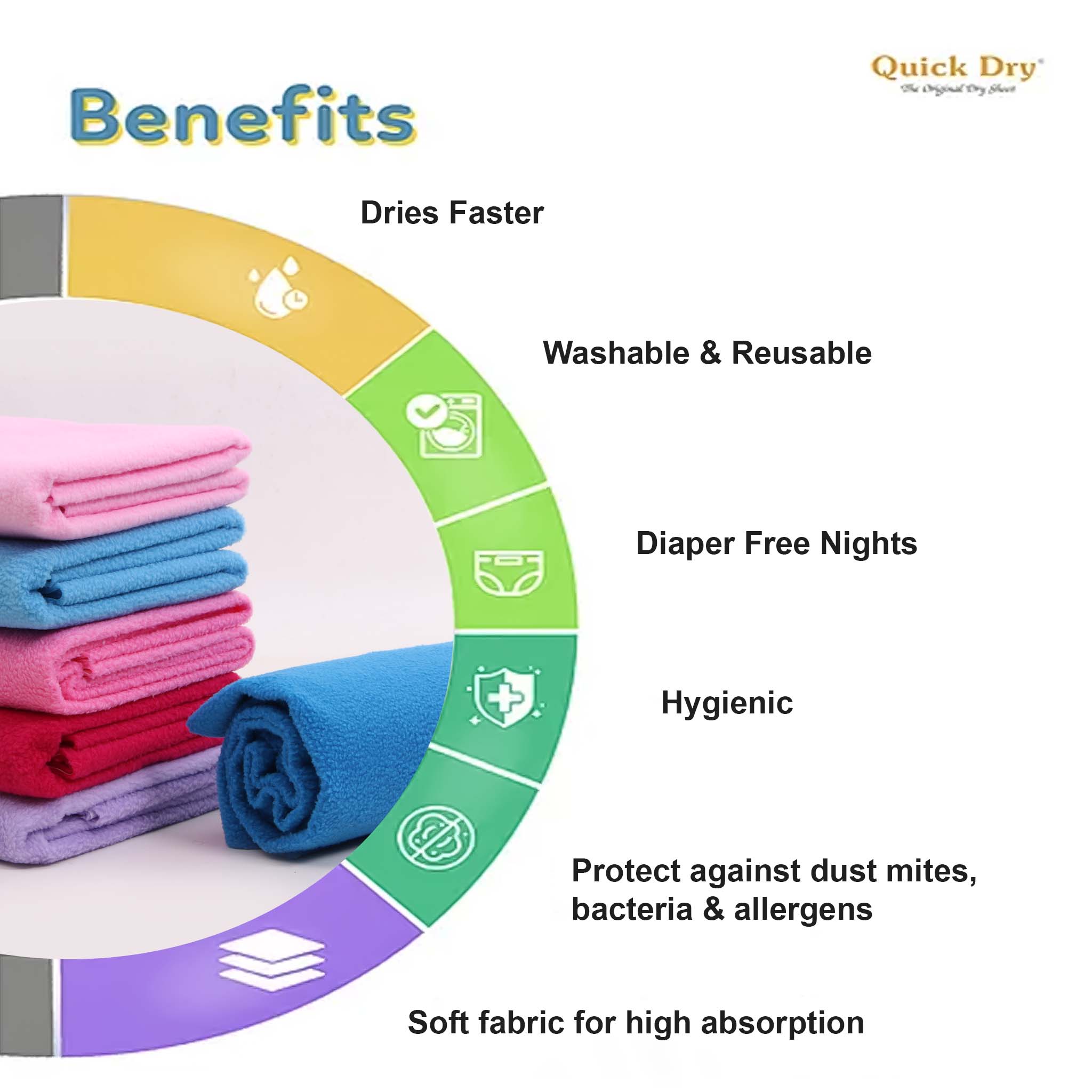 Quick Dry Baby Bed Protector 50x70cm | Soft, Waterproof, Reusable & Hygienic Sheet - Salmon Rose