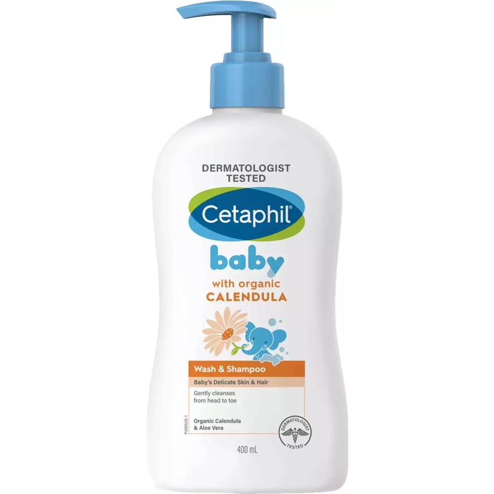 Cetaphil Baby Wash & Shampoo with Organic Calendula, 400ml - MINIMEE KIDS