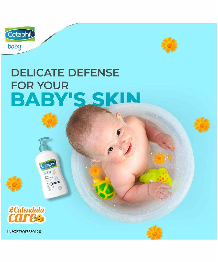 Cetaphil Baby Wash & Shampoo with Organic Calendula, 400ml - MINIMEE KIDS