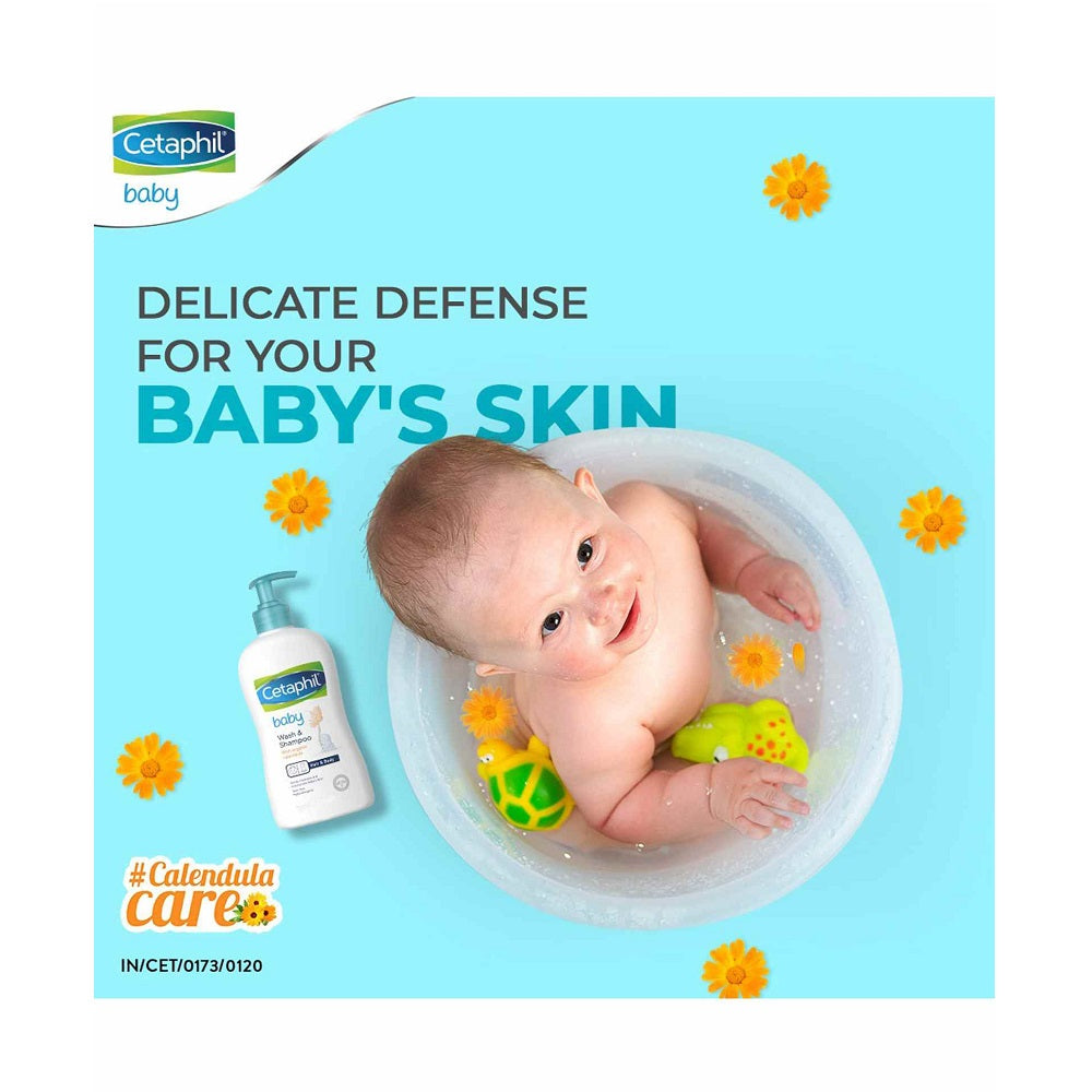 Cetaphil Baby Wash & Shampoo with Organic Calendula, 400ml - MINIMEE KIDS