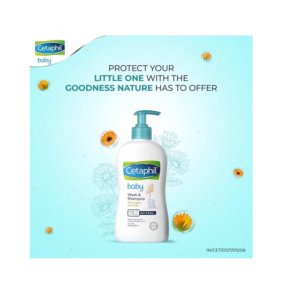 Cetaphil Baby Wash & Shampoo with Organic Calendula, 400ml - MINIMEE KIDS