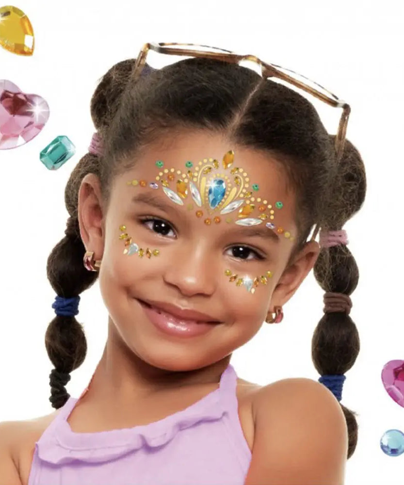 Avenir Face Gems Stickers | 3+ | Stars, Flowers, Crown, Wings | Hypoallergenic, Safe for Kids