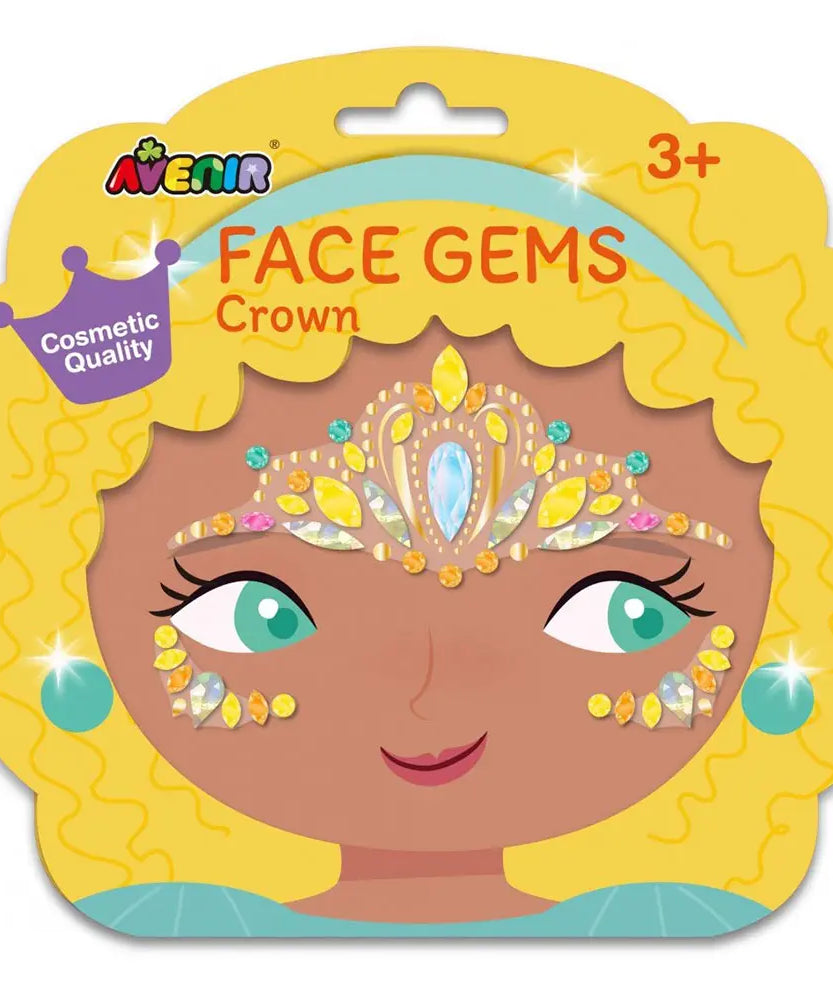 Avenir Face Gems Stickers | 3+ | Stars, Flowers, Crown, Wings | Hypoallergenic, Safe for Kids