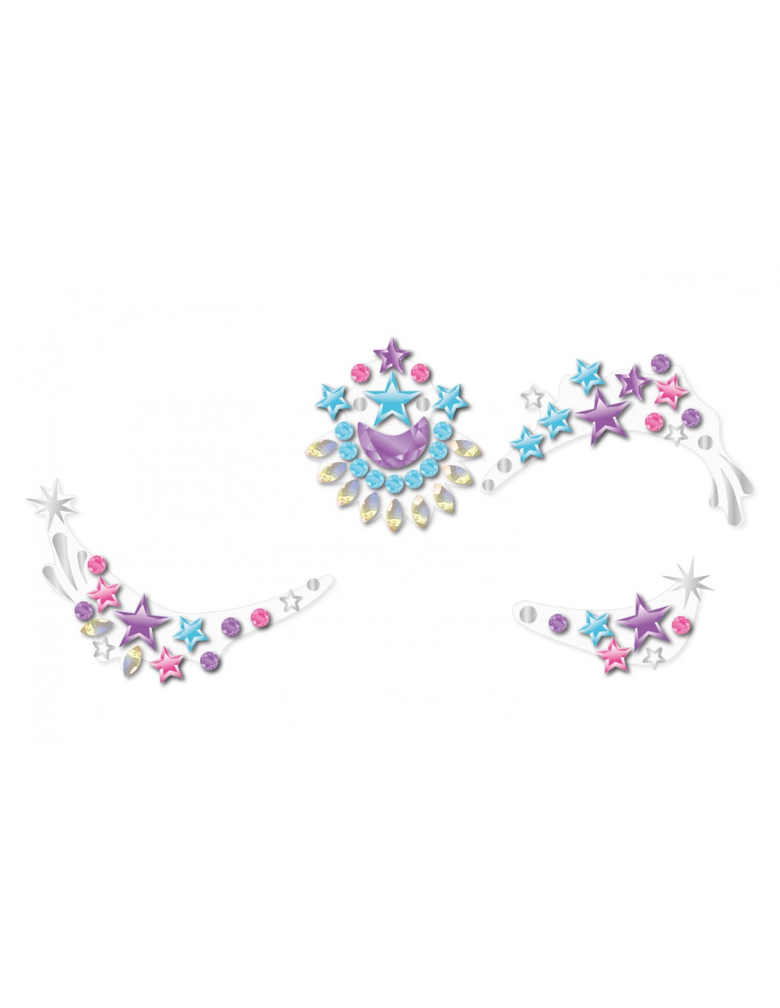 Avenir Face Gems Stickers | 3+ | Stars, Flowers, Crown, Wings | Hypoallergenic, Safe for Kids