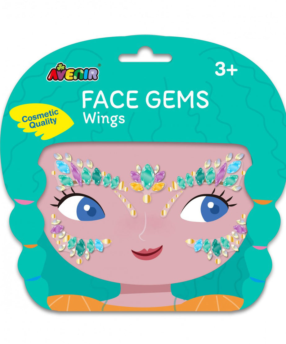 Avenir Face Gems Stickers | 3+ | Stars, Flowers, Crown, Wings | Hypoallergenic, Safe for Kids