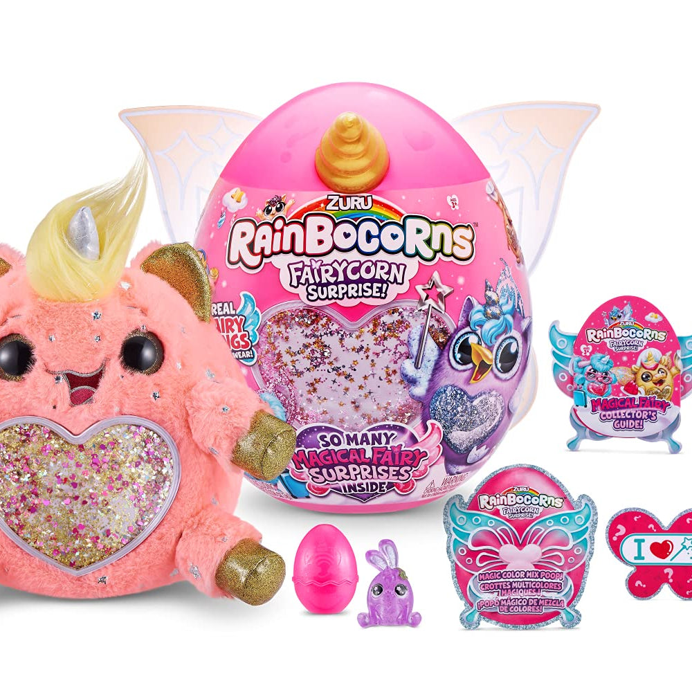 Zuru Rainbocorns Fairycorn Surprise - Magical Plush Toy with Wearable Fairy Wings, Fun Surprises Inside, for Girls Ages 3+