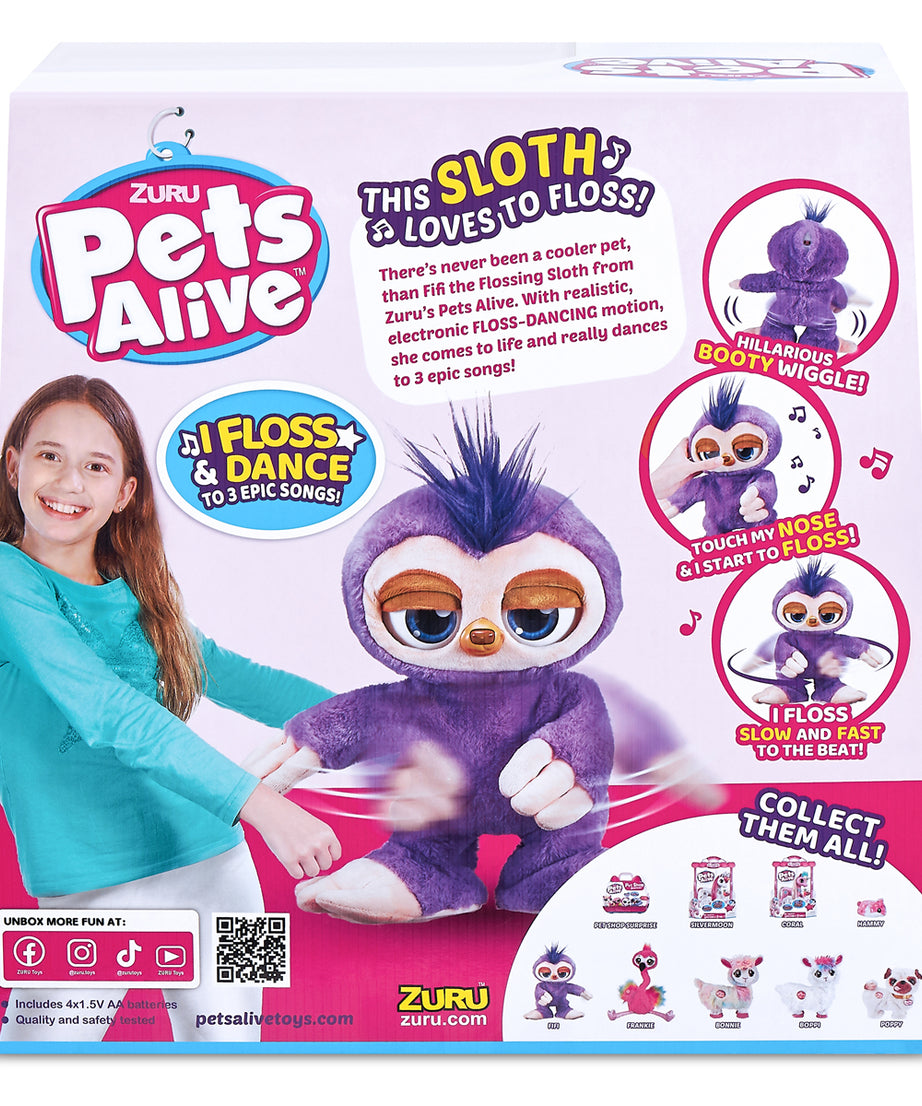 Zuru Pets Alive - Fifi the Flossing Sloth | Realistic Dance Moves to 3 Epic Songs for Kids 3+ Years