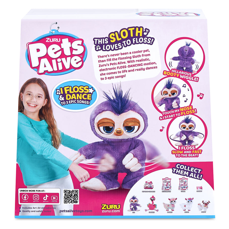 Zuru Pets Alive - Fifi the Flossing Sloth | Realistic Dance Moves to 3 Epic Songs for Kids 3+ Years