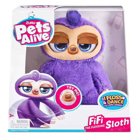 Zuru Pets Alive - Fifi the Flossing Sloth | Realistic Dance Moves to 3 Epic Songs for Kids 3+ Years