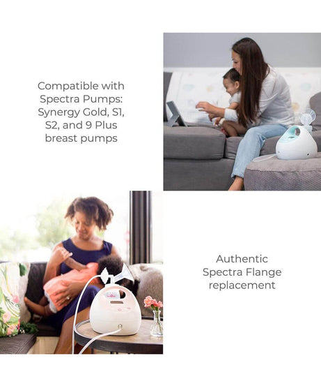 Spectra Wide Neck Breast Flange with Duckbill Valve 24mm for Spectra S1 & S2 Breast Pumps – BPA Free Breast Shield Kit for Comfortable & Efficient Milk Expression | Compatible with Spectra S1 Plus, S2 Plus & Synergy Gold - MINIMEE KIDS
