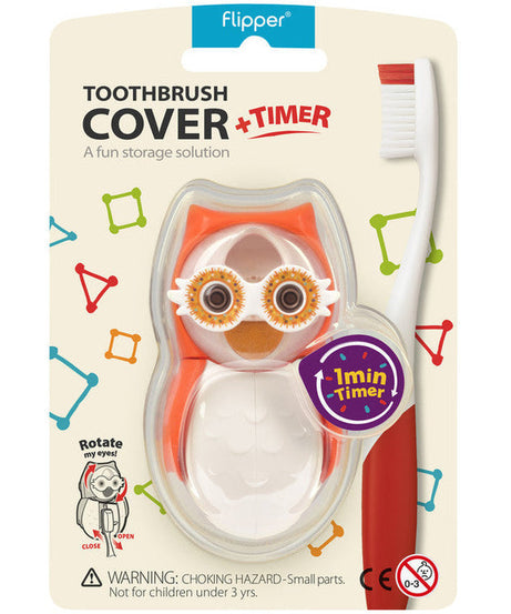 Flipper ToothBrush Cover + 1 Minute Timer - Owl (Color May Vary) - MINIMEE KIDS