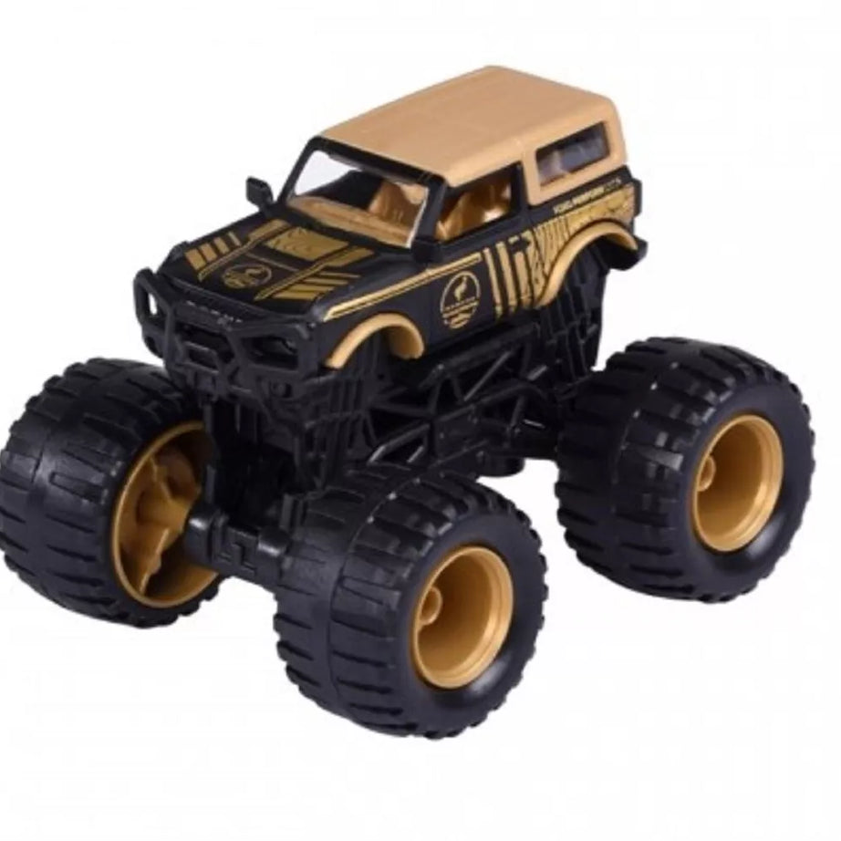 Majorette Monster Rockerz Series 9 – Ford Bronco Wildtrak, Toyota FJ Cruiser & Volkswagen Beetle Monster Trucks | Die-Cast Metal Body | 1:64 Scale Off-Road Vehicles with Suspension & Steering Function | Officially Licensed | Randomly Given Any 1 only